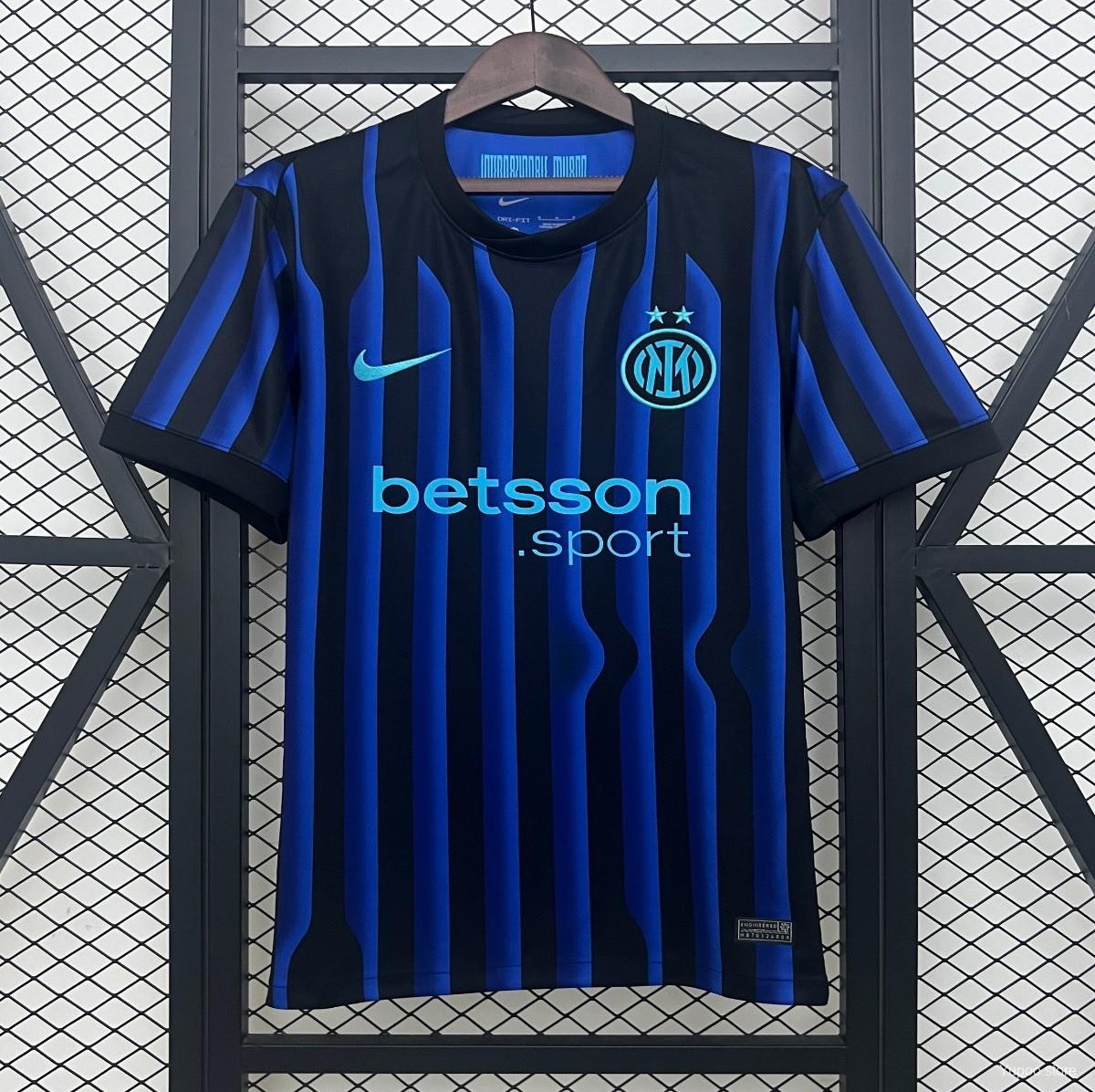 Camiseta de fútbol Inter Milan 2025/26 LOCAL MANGA CORTA VERSION FAN